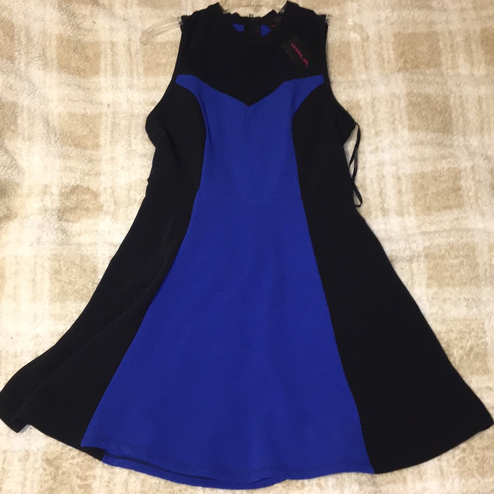 FINAL DROP B4 DONATED NWTblue & black skater dress